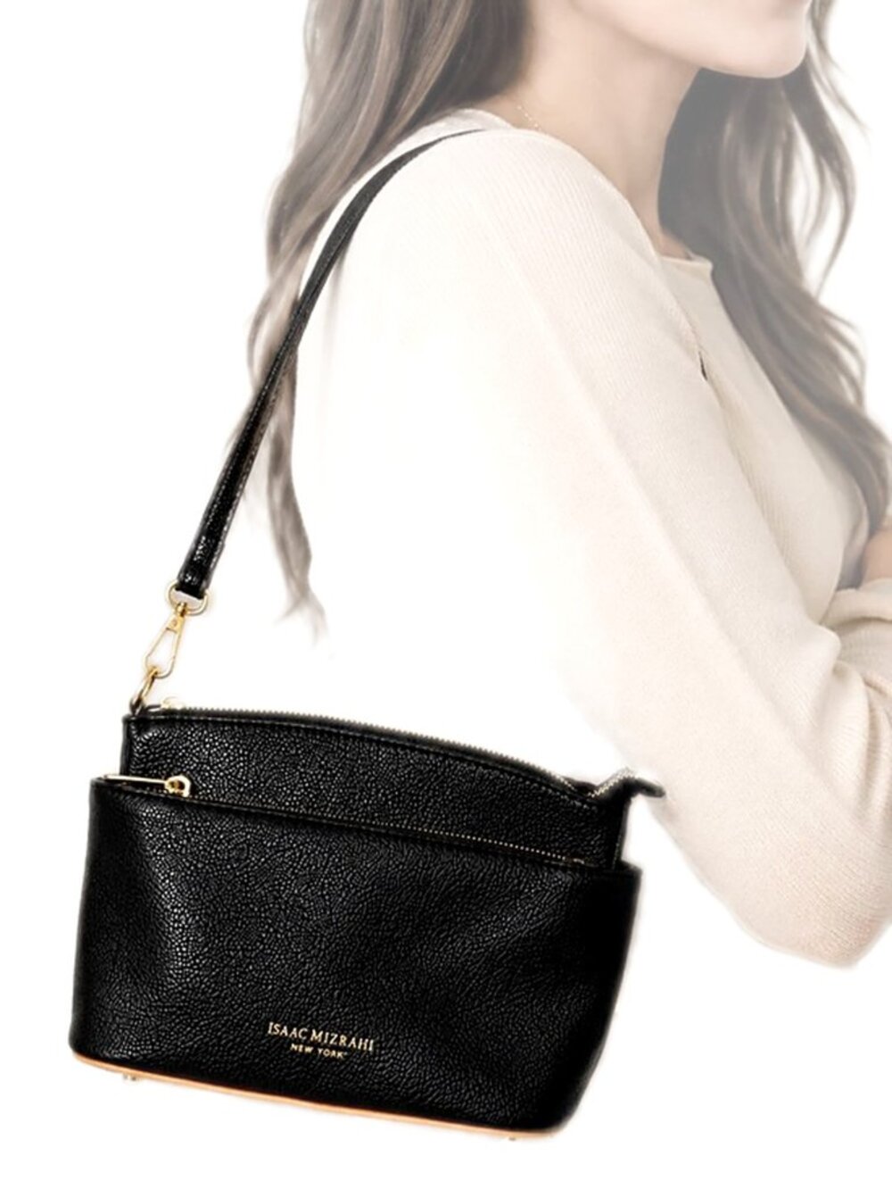 Divina Firenze "Lilla" Black Pebbled Leather
Shoulder Bag